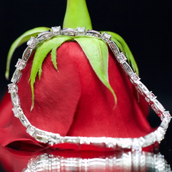 925S Tacori White Topaz Tennis Bracelet - Picture 5 of 8